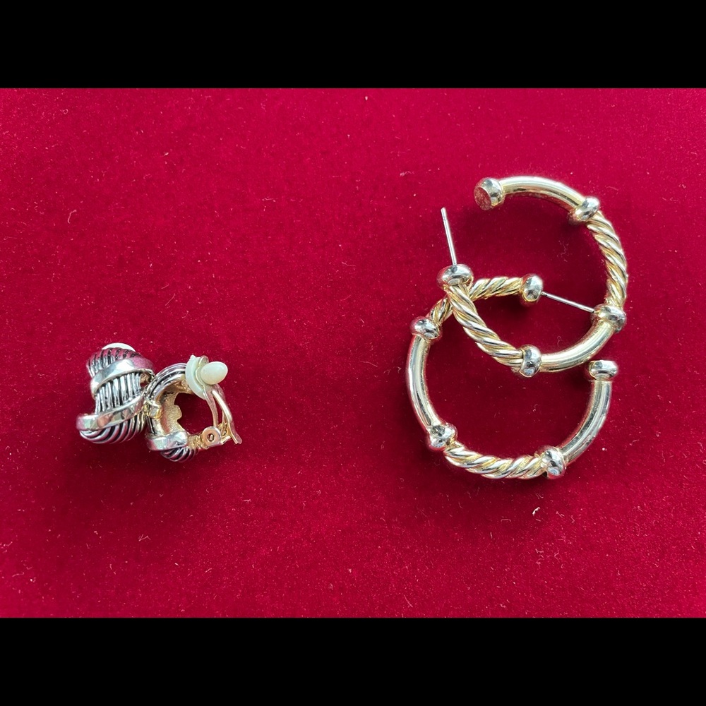 Vintage lot of clip-on and post-back costume earrings